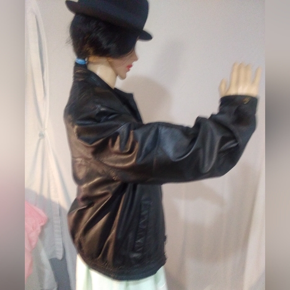 Vintage Berman's Classic Black Leather with Liner ° - Picture 3 of 14